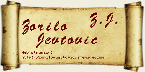 Zorilo Jevtović vizit kartica